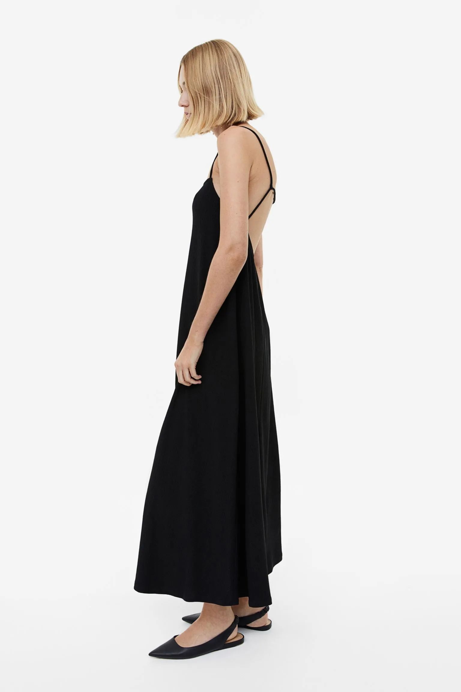 H&M Textured Slip dress, black