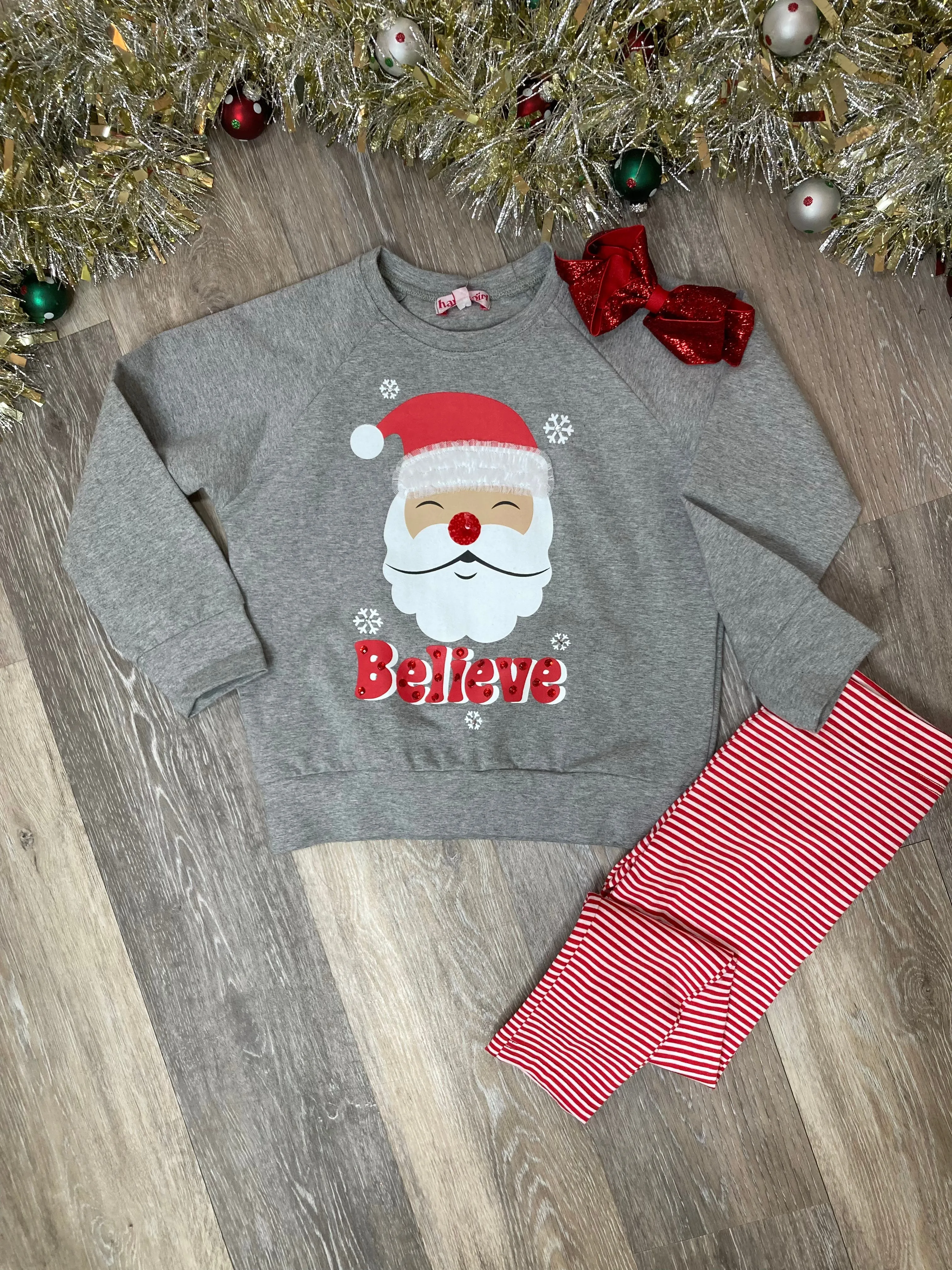 HAV Holiday Ankle Basic Leggings in Striped Candy Cane