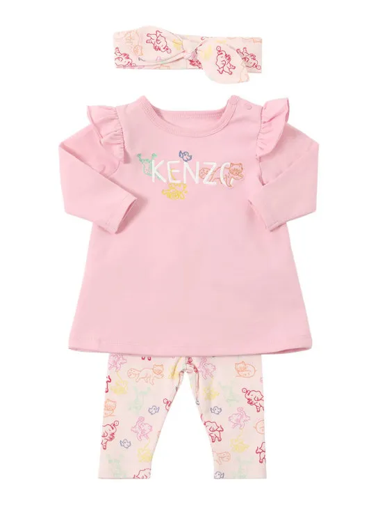 Kenzo Kids   Cotton dress, leggings &amp; headband 