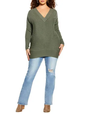 Klara Ribbed Tunic | Deep Sage