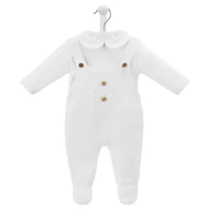 Knitted White Collar Jumper & Dungarees