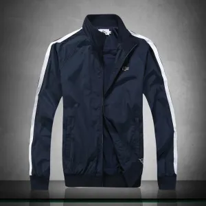 Lacoste Men's Lightweight Hand Striped Jacket- NavyBlue
