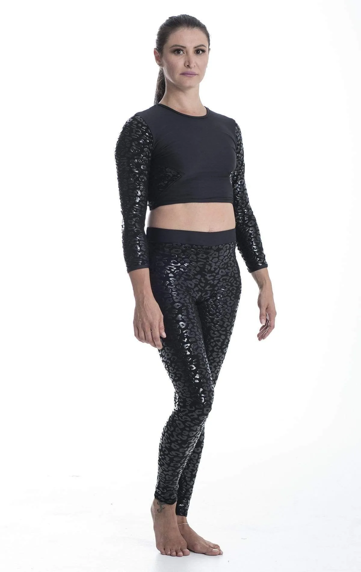 Leggings Ultra Grip Superhero V-String Leopard Black