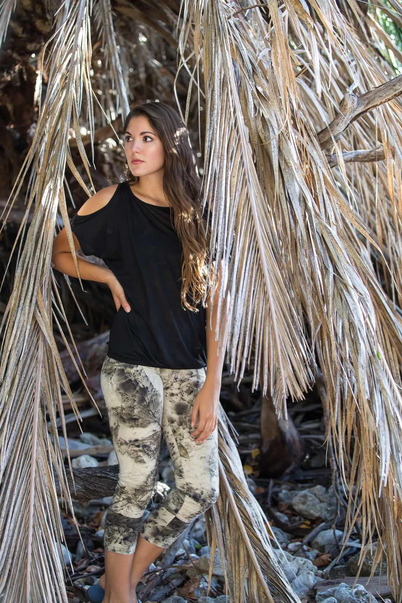 Leggings -Whispers in the wind ( high waisted)- organic cotton lycra