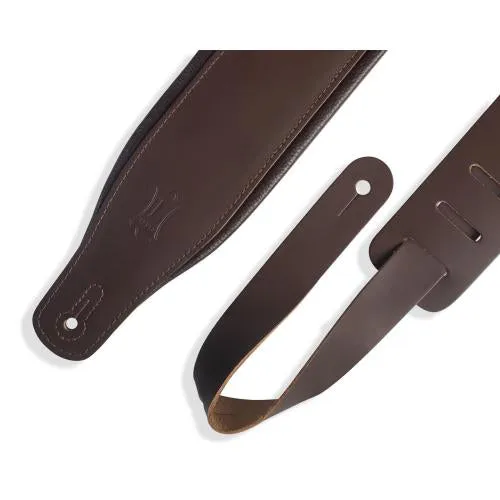 Levy's Padded Leather Guitar Strap, Dark Brown