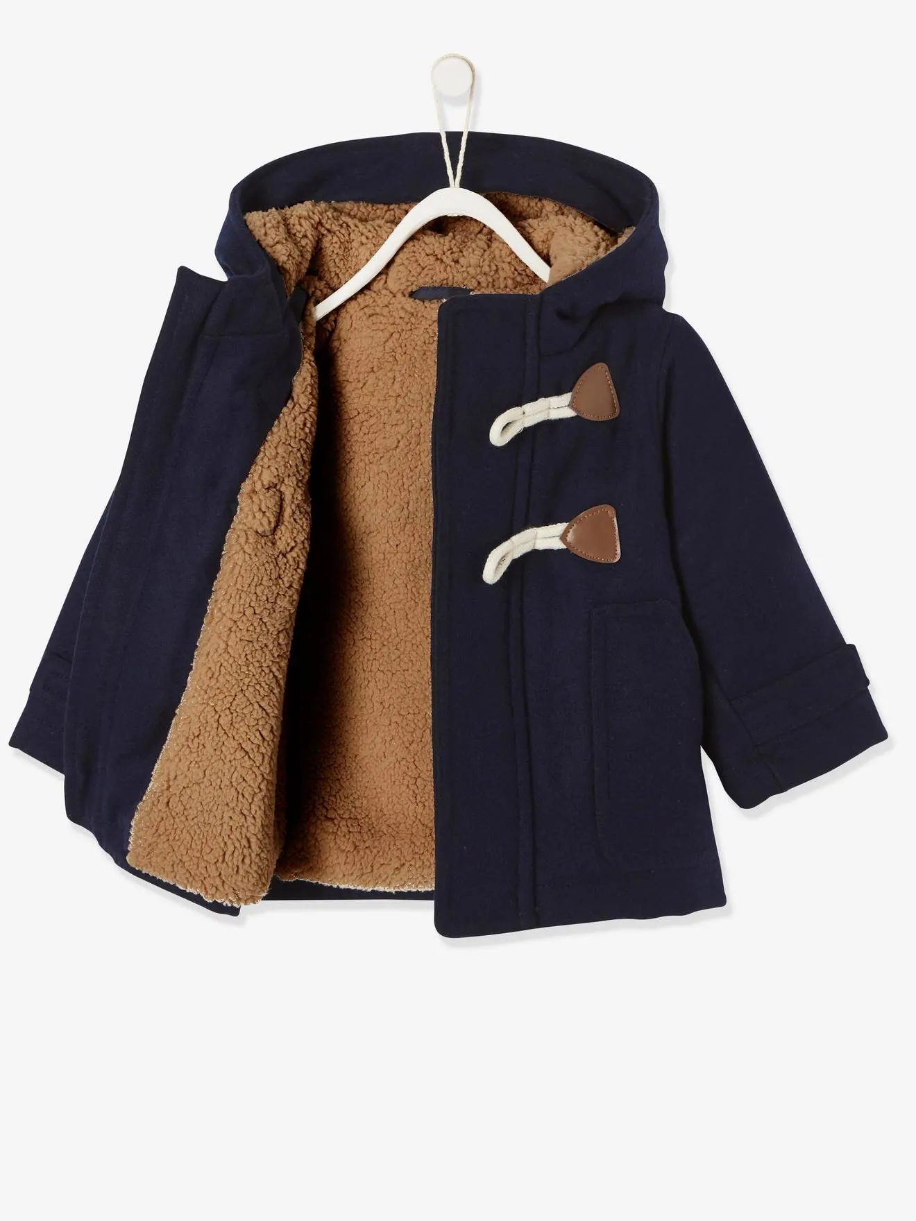 Manteau duffle-coat bébé avec capuche gris chine - Vertbaudet