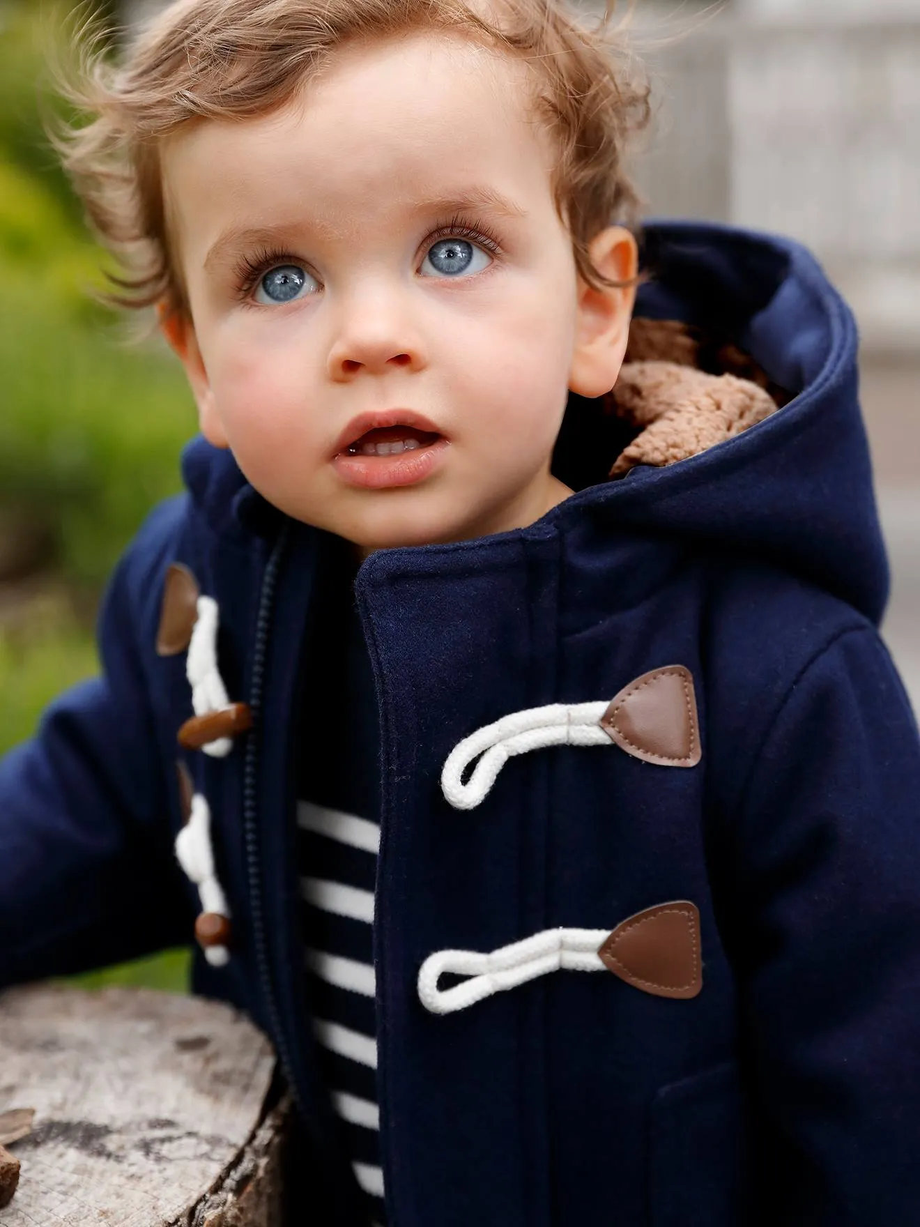 Manteau duffle-coat bébé avec capuche gris chine - Vertbaudet