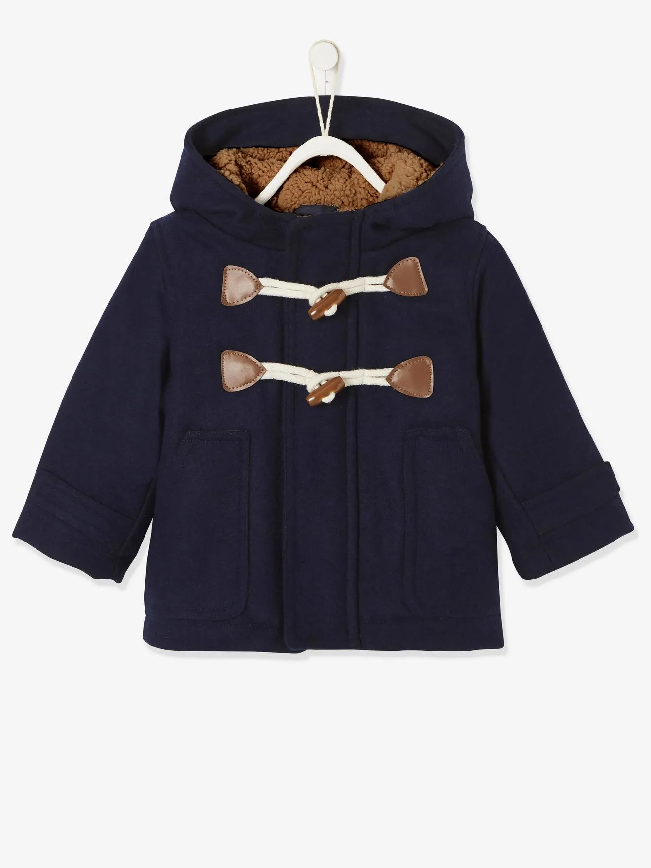 Manteau duffle-coat bébé avec capuche gris chine - Vertbaudet