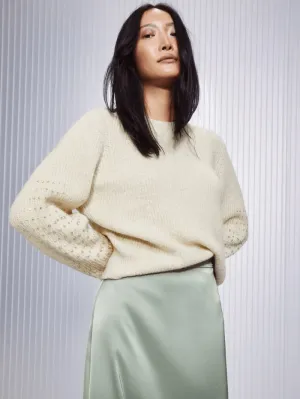 Marc Cain Collections Cream Jumper With Jewels XC 41.29 M55 COL 112