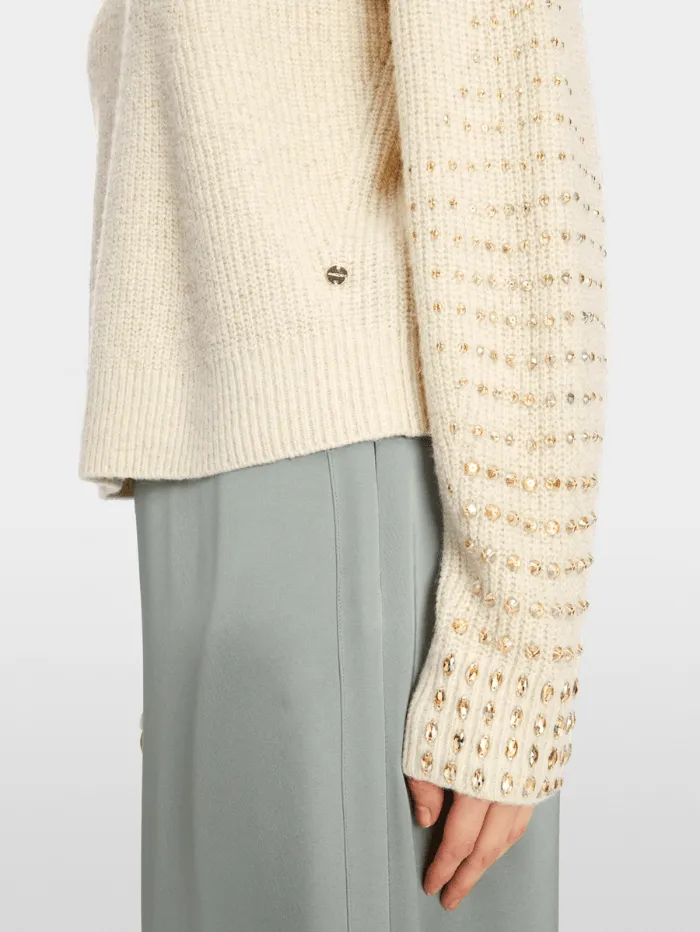Marc Cain Collections Cream Jumper With Jewels XC 41.29 M55 COL 112