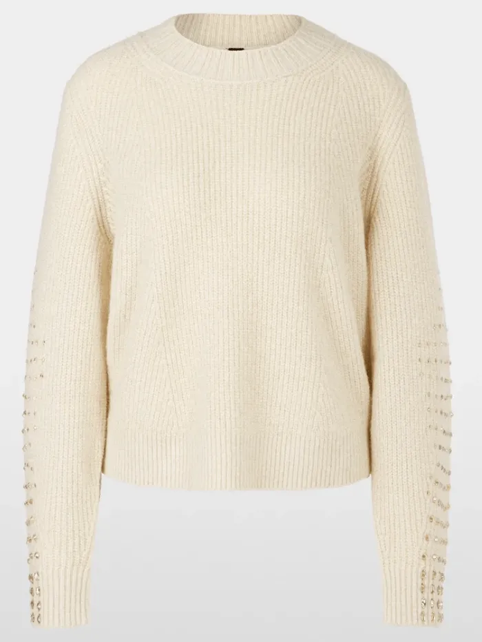 Marc Cain Collections Cream Jumper With Jewels XC 41.29 M55 COL 112