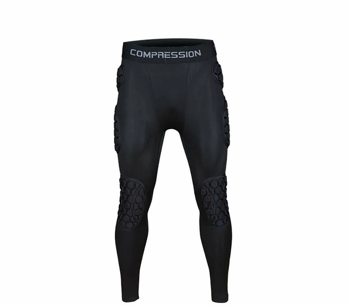 Men's Padded Compression Pants Leggings for Soccer Basketball Paintball Hockey