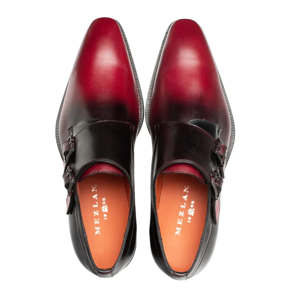 Mezlan Red Black Pintor Multi-Tone Double Monk Straps Men's Shoes Style No: 21244