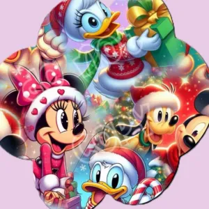 Mickey & Minnie Magic Kingdom Christmas Super SOFT Yoga Band Leggings Disney rts