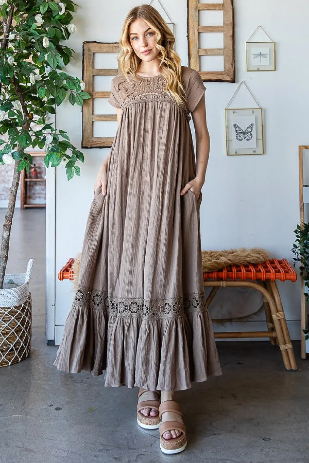 Neutral Navajo Maxi Dress