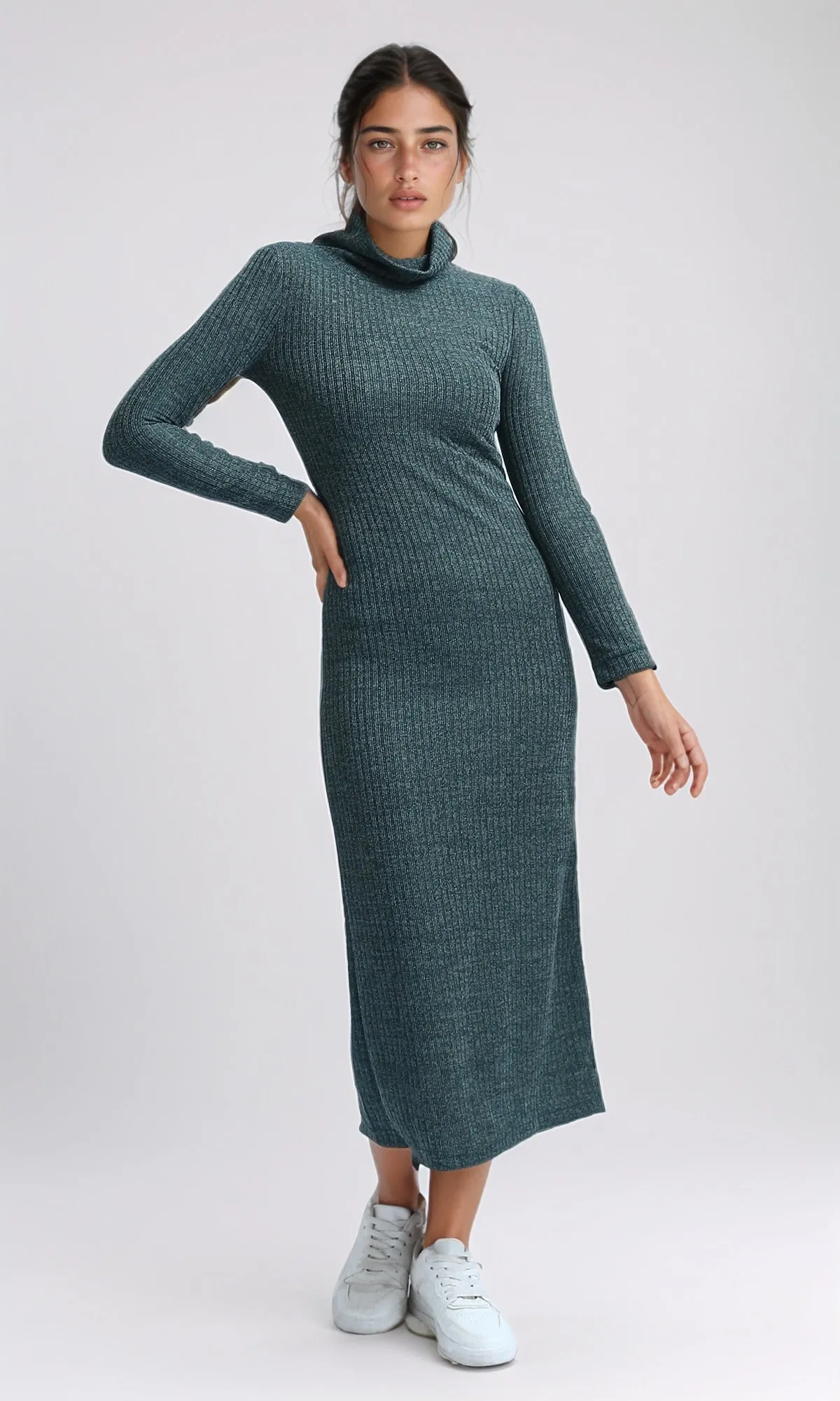 O201120 - Feminine Maxi Dress - Dark Petroleum