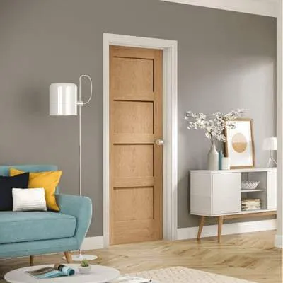 Oak Shaker 4 Panel Un-Finished Internal Door - All Sizes