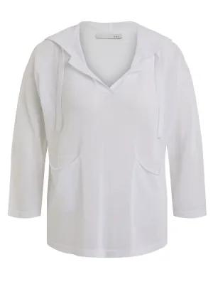 Oui Jumper with Hood Optic White