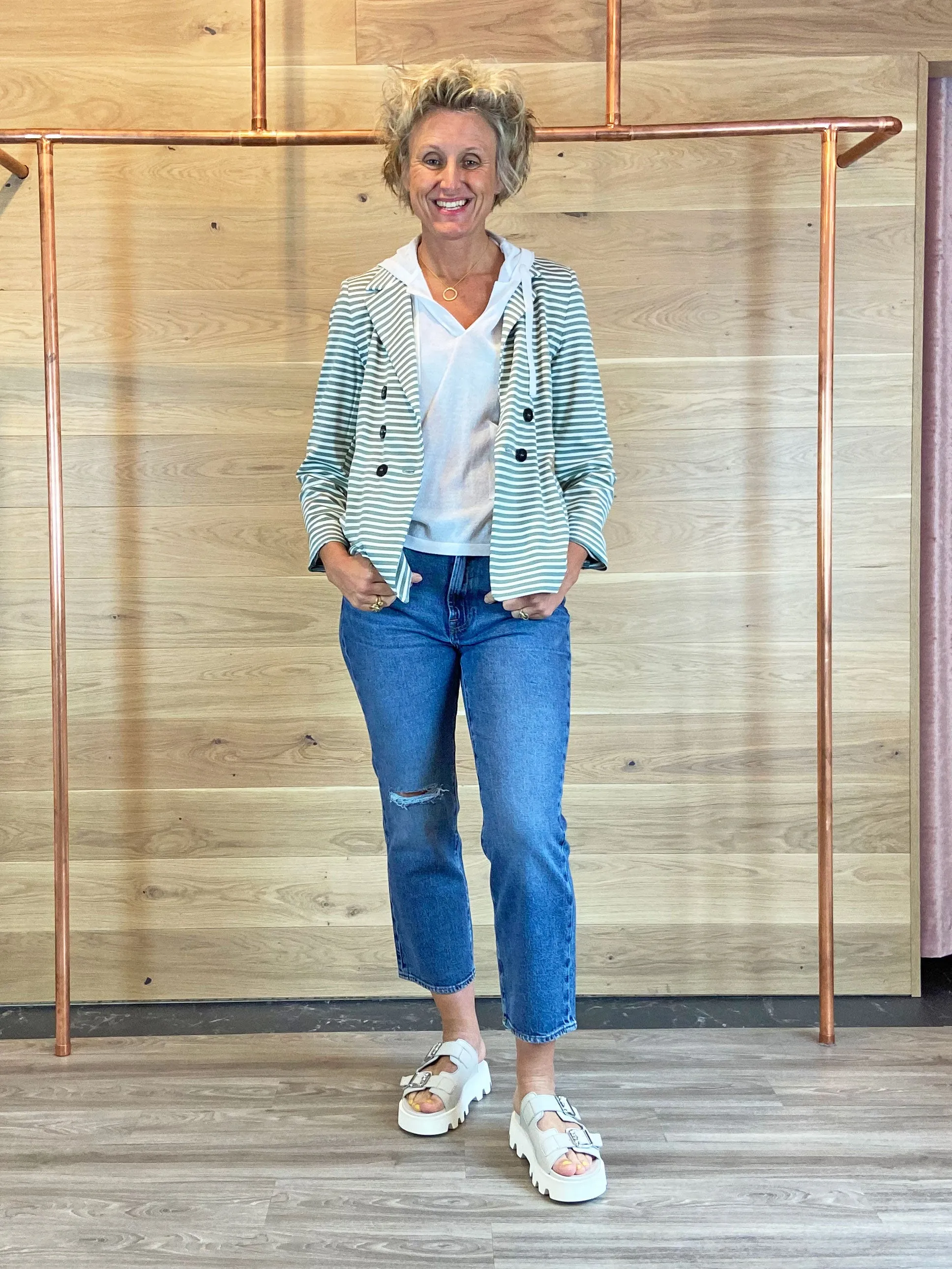 Oui Jumper with Hood Optic White