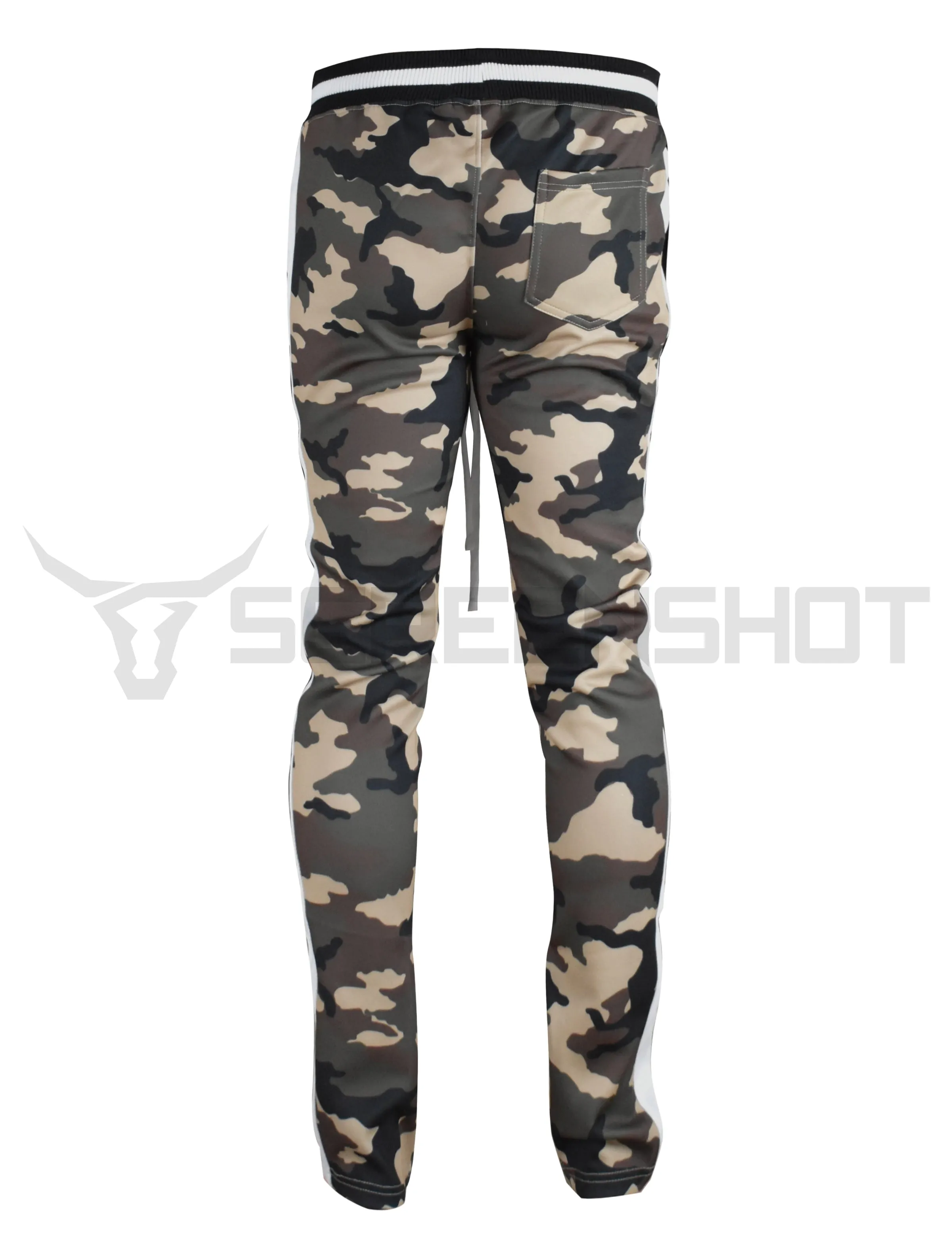 P41902-PATTERN PRINTED TRACK PANTS-WOODLAND