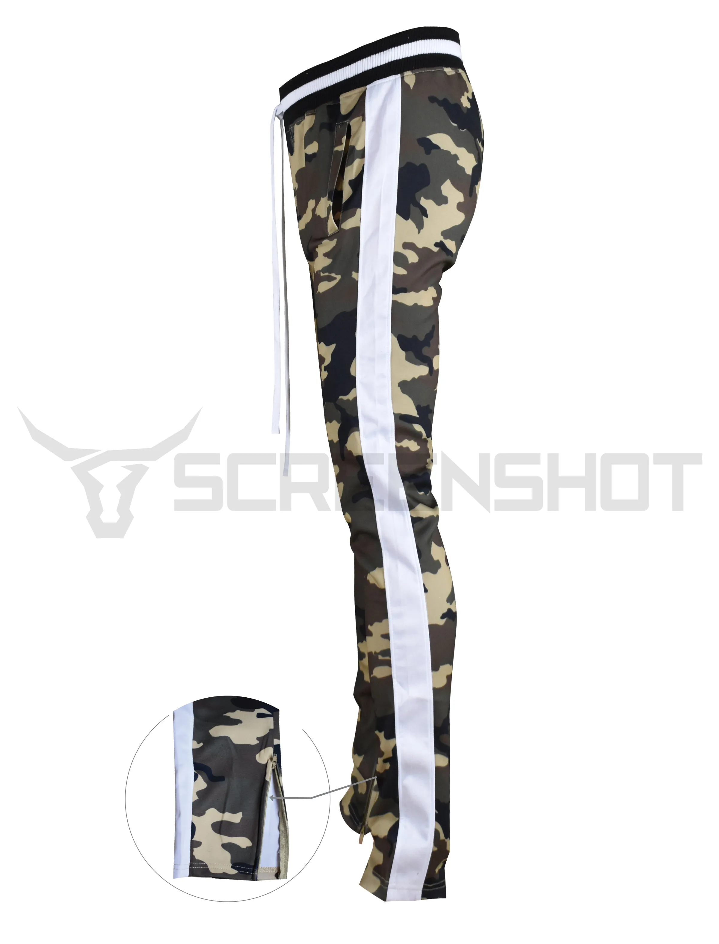 P41902-PATTERN PRINTED TRACK PANTS-WOODLAND