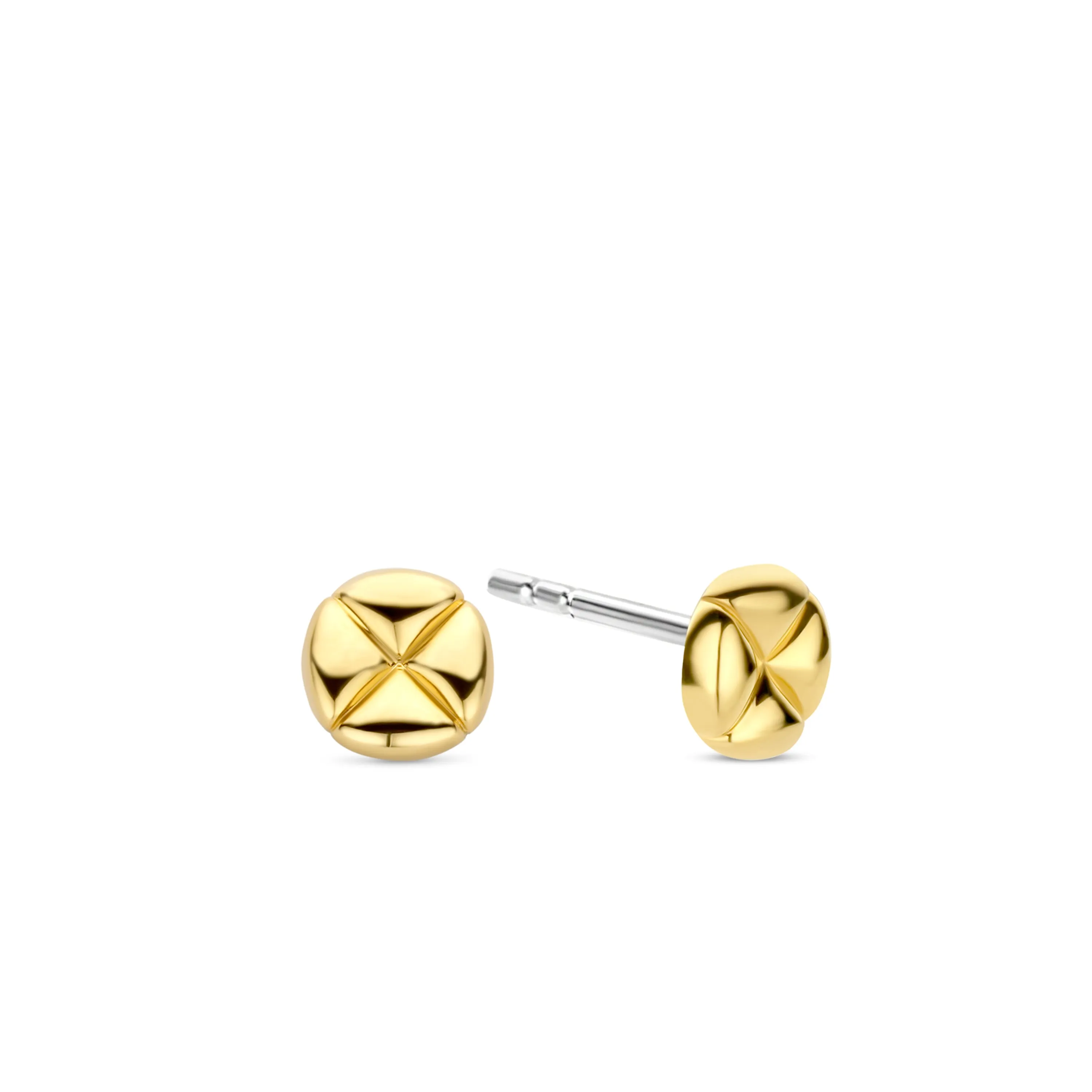 Padded Golden Stud Earrings