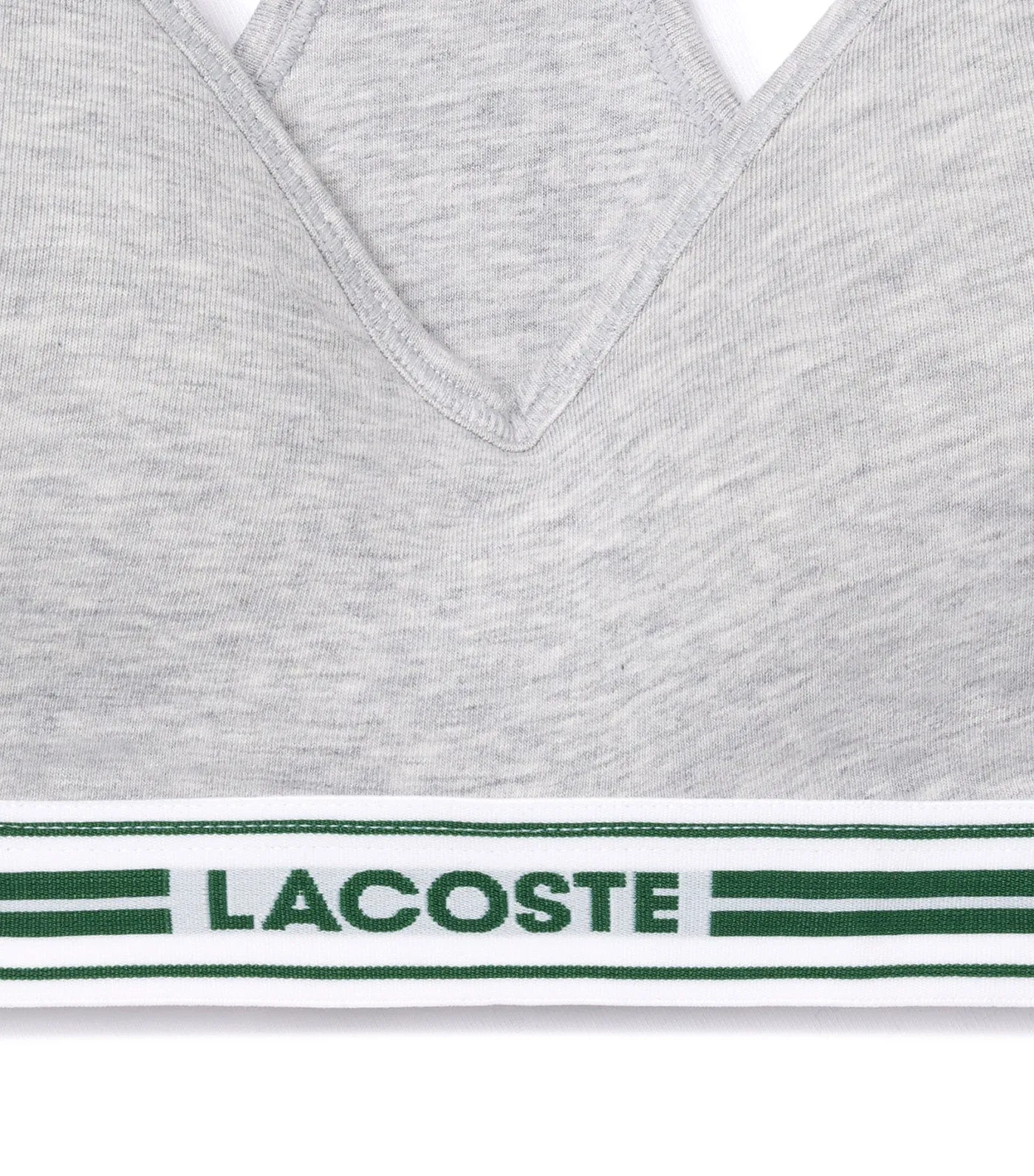 Padded Stretch Jersey Logo Bralette Silver Chine