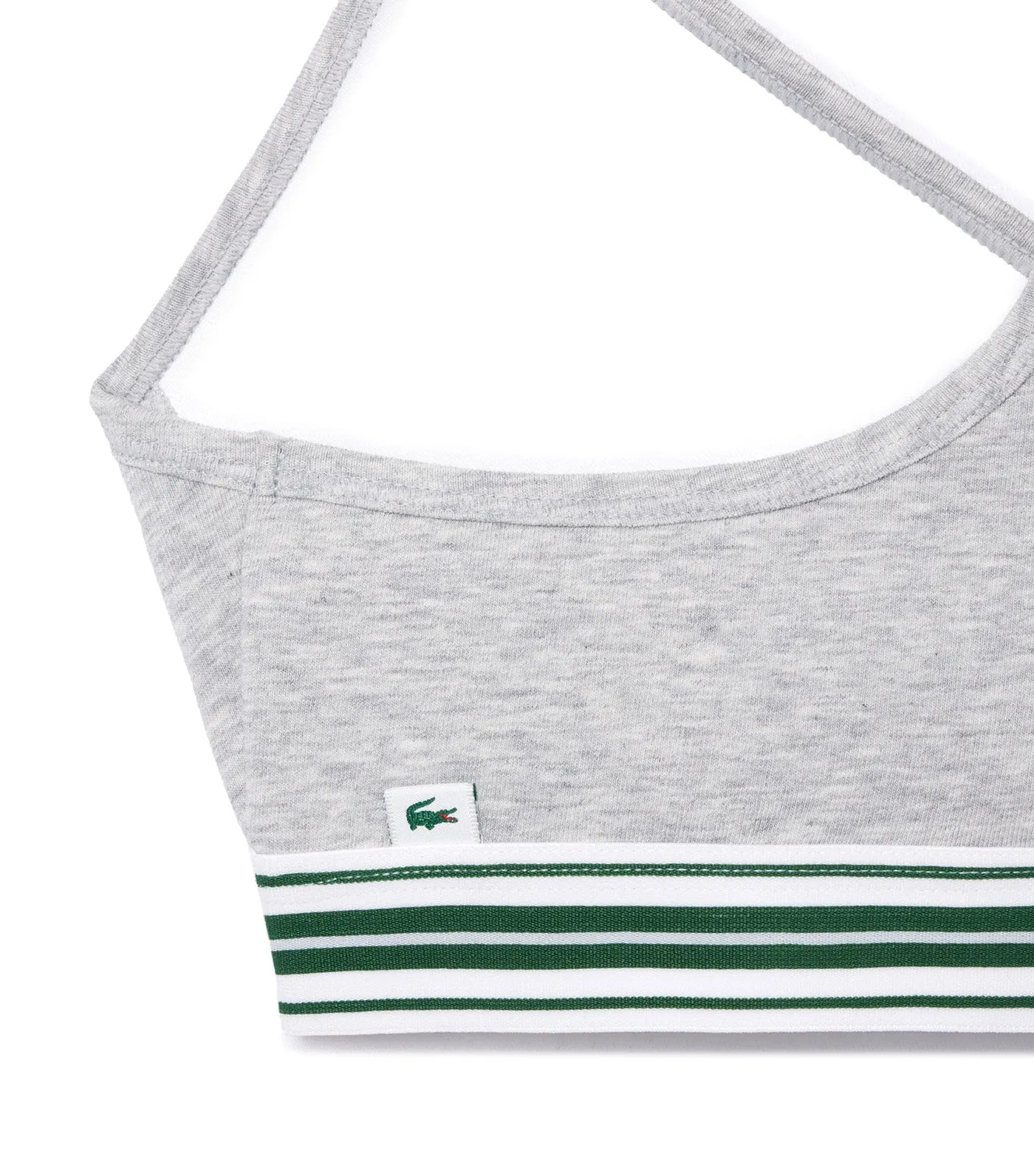 Padded Stretch Jersey Logo Bralette Silver Chine