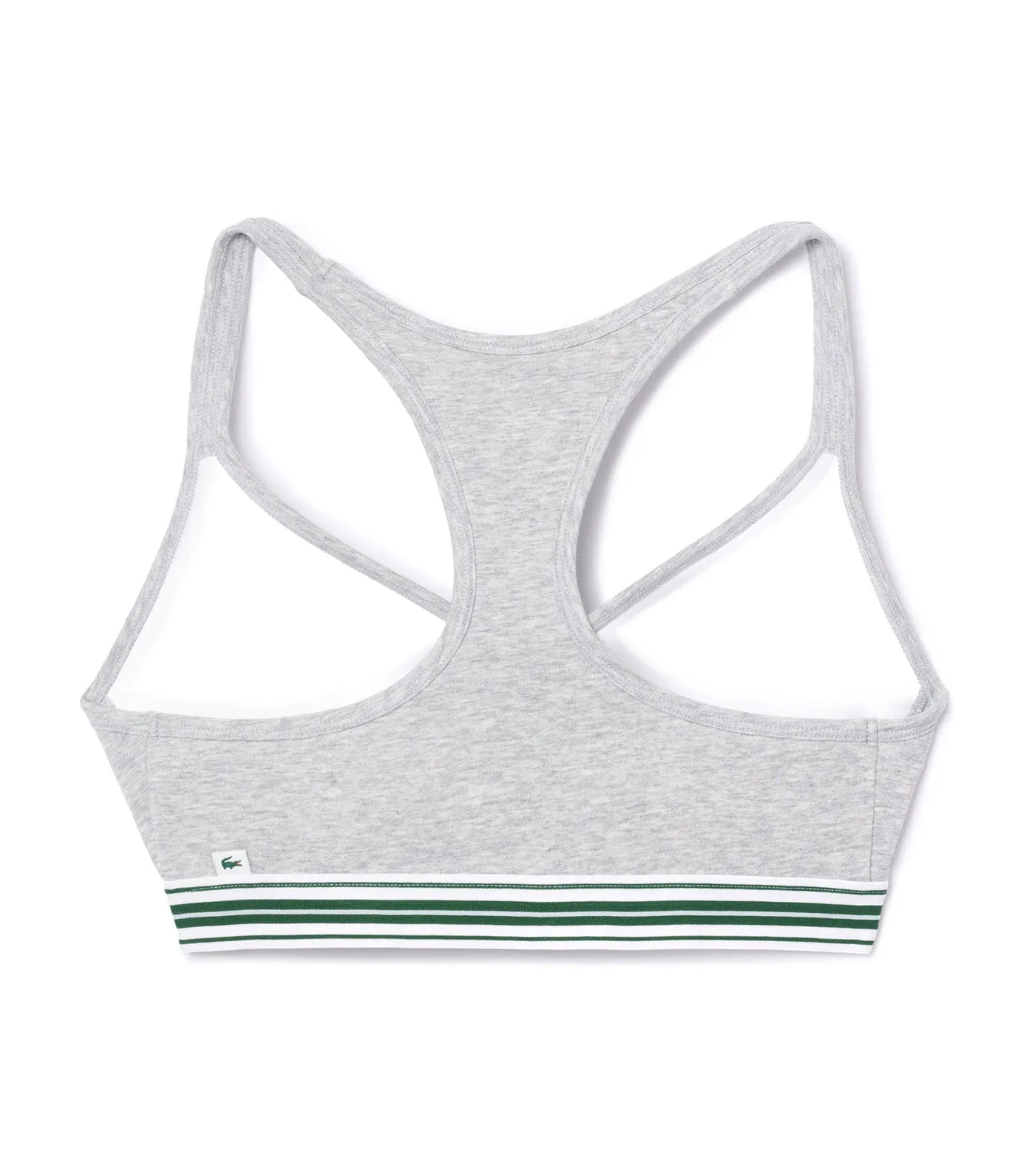 Padded Stretch Jersey Logo Bralette Silver Chine