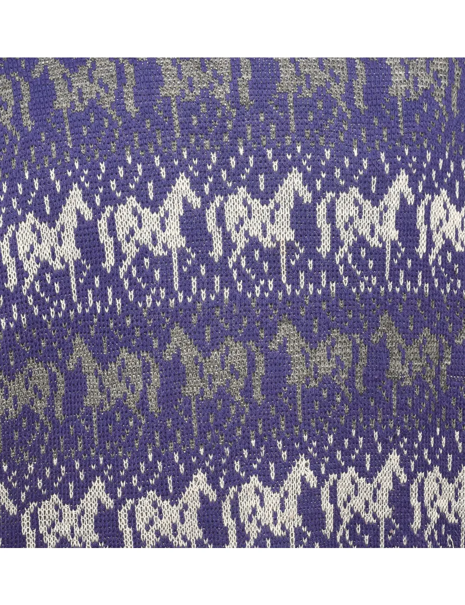 Patterned Purple Jumper - M