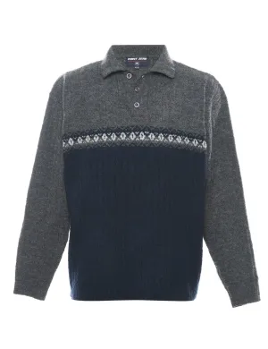 Patterned Two Tone Jumper - XL