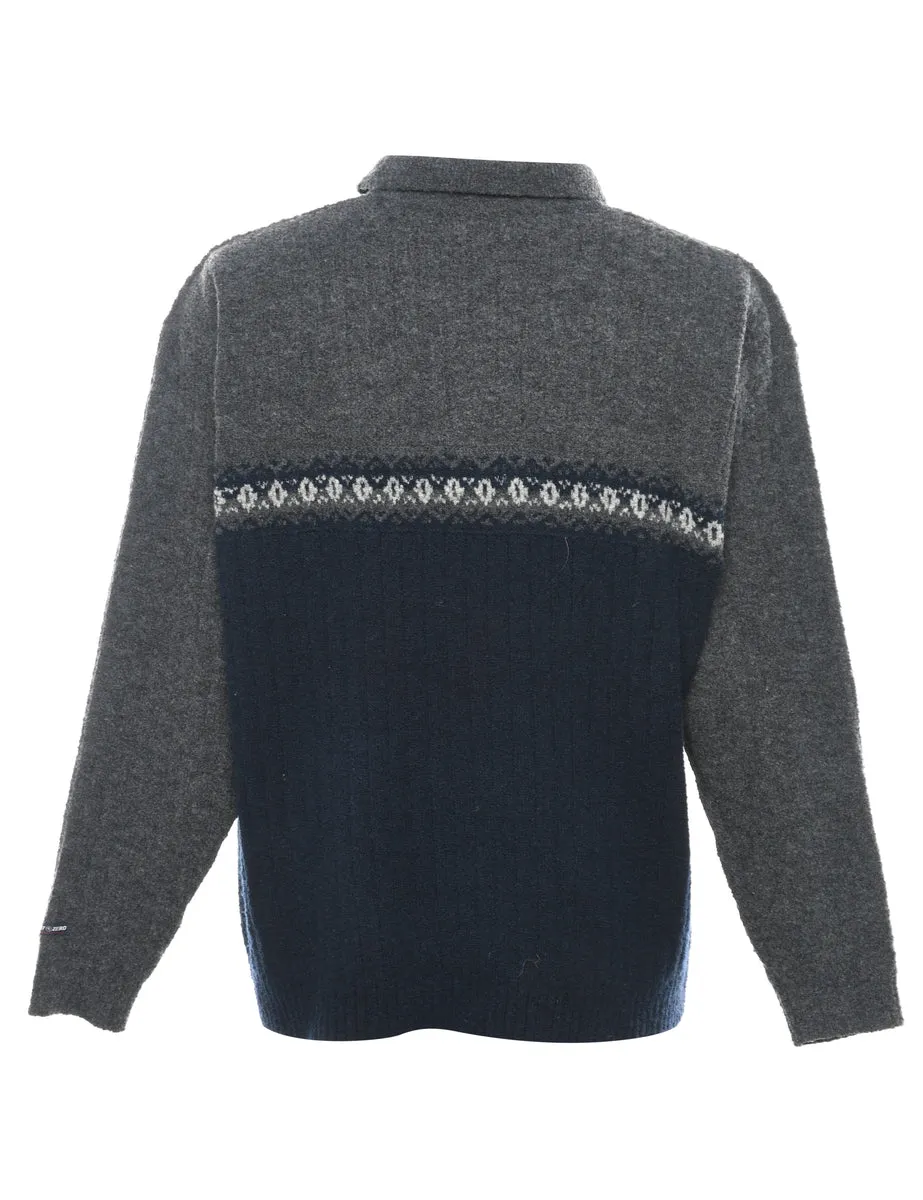 Patterned Two Tone Jumper - XL