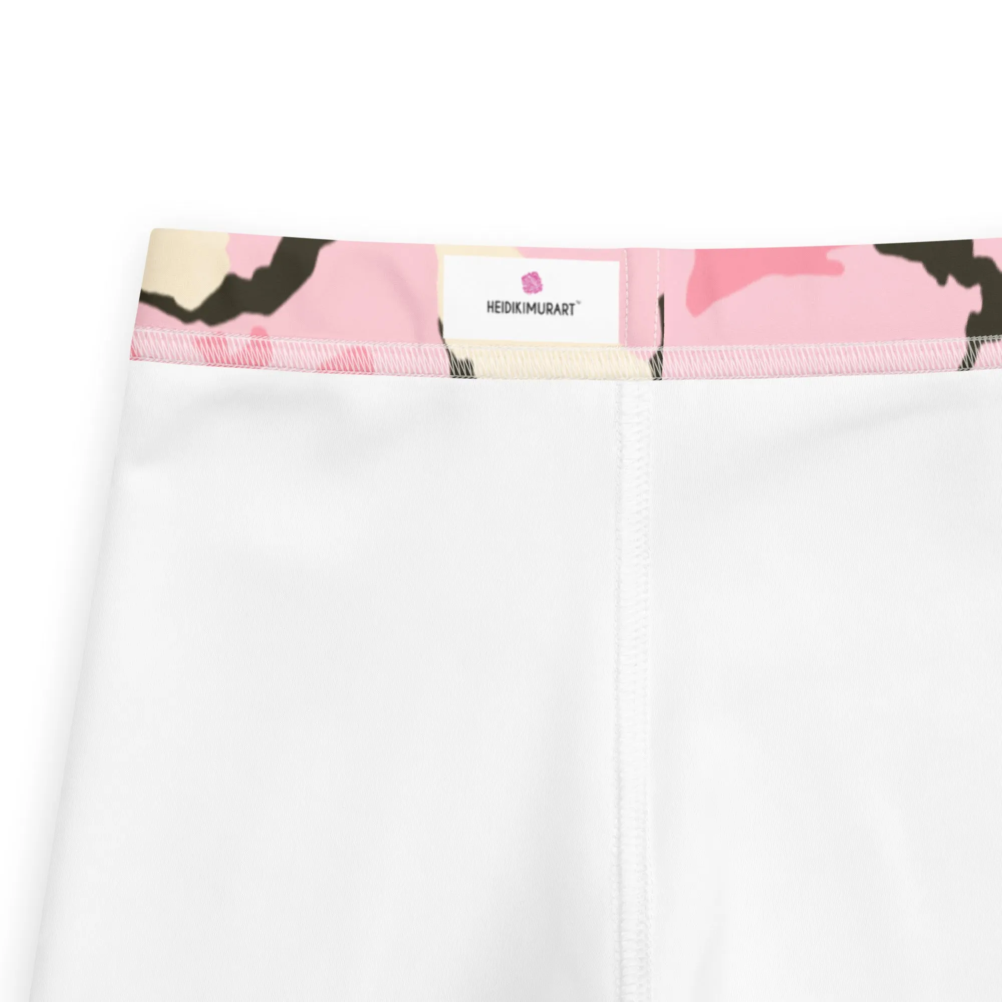 Pink Camo Print Kid's Leggings, Kid's Camouflaged Military Print Leggings Elastic Fitness Tights- Made in USA/ EU