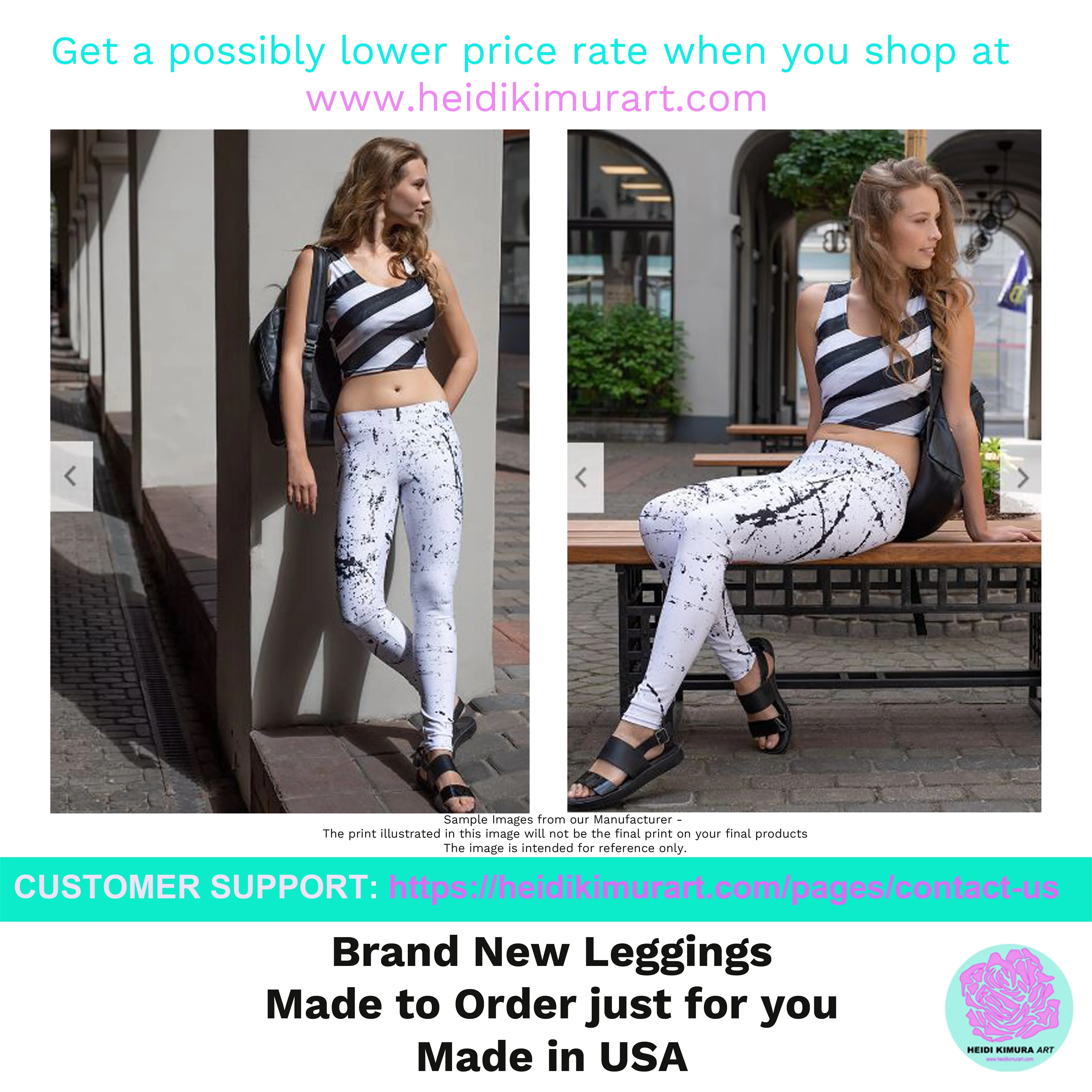Pink Women's Yoga Pants, Solid Color Print Premium Yoga Leggings- Made in USA/ EU