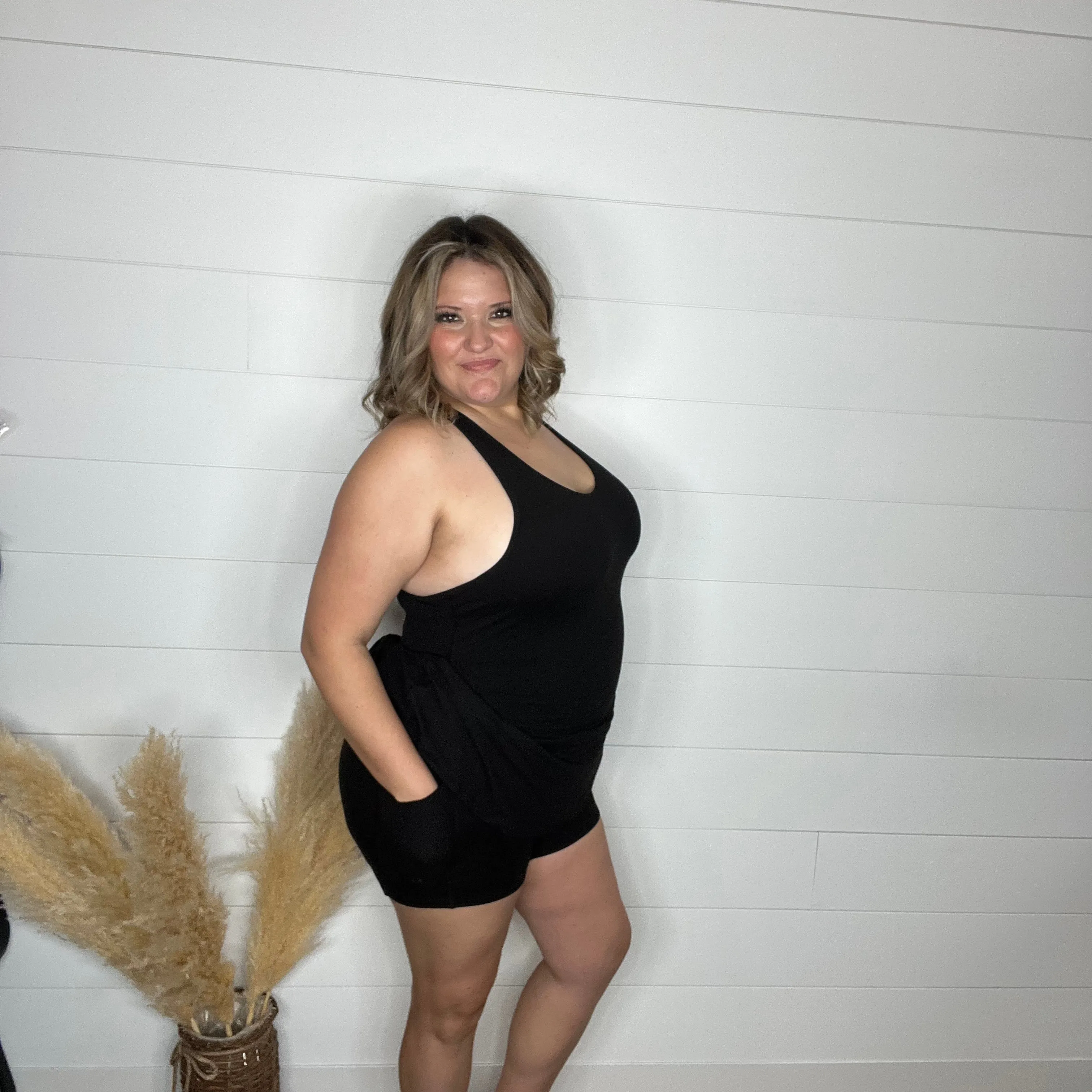 "Matchpoint" One Piece Romper Dress with Pockets