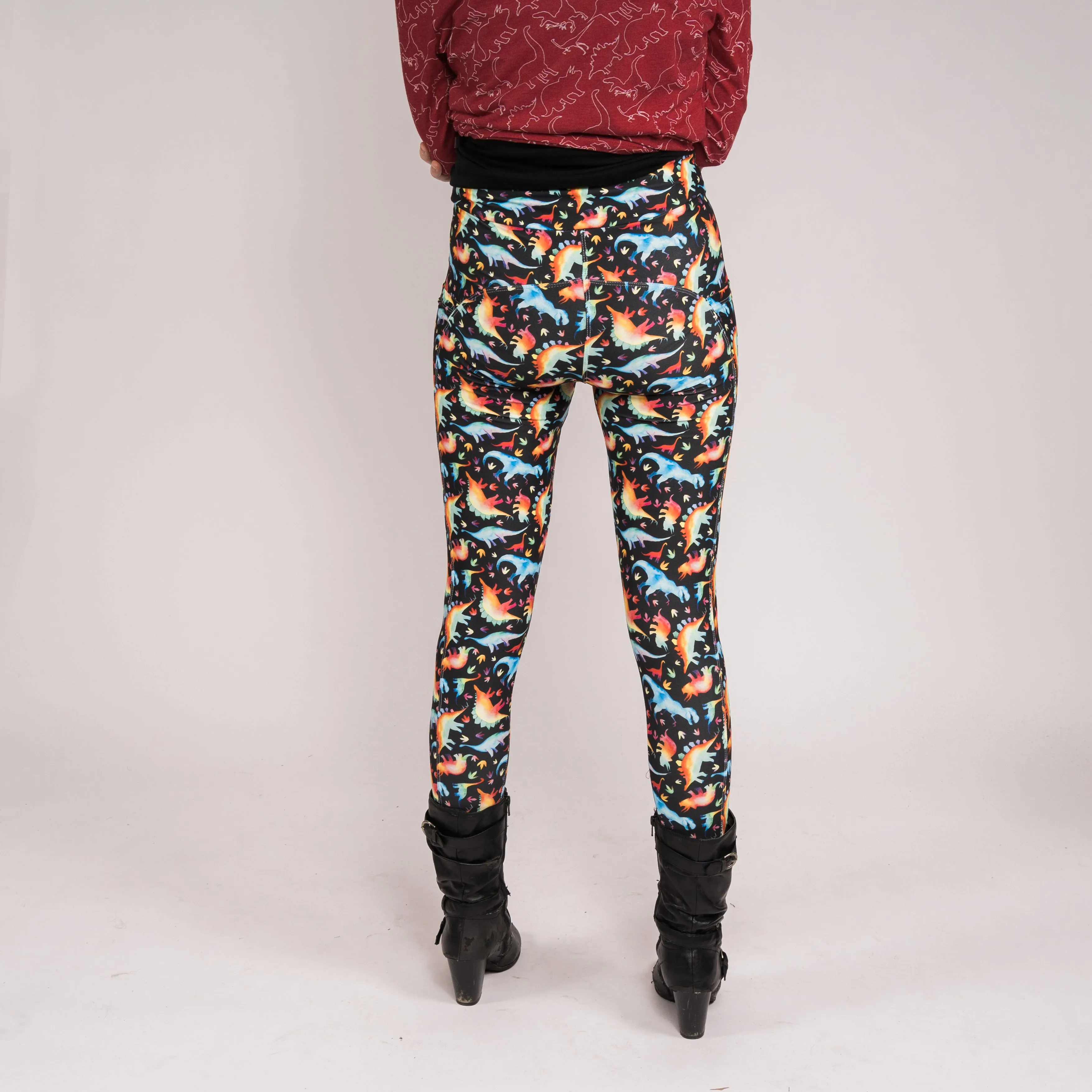 Rainbowsaurus Adults Leggings with Pockets [FINAL SALE]