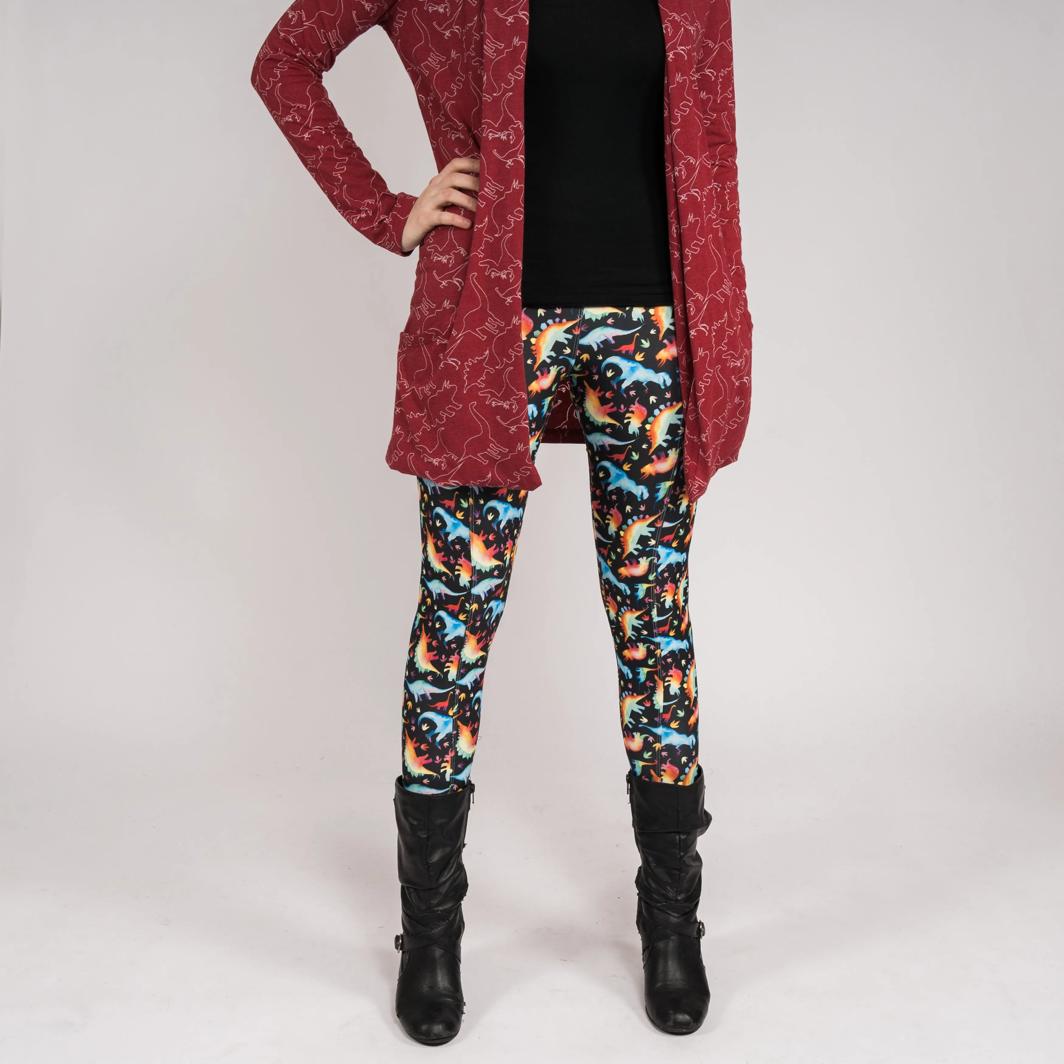 Rainbowsaurus Adults Leggings with Pockets [FINAL SALE]