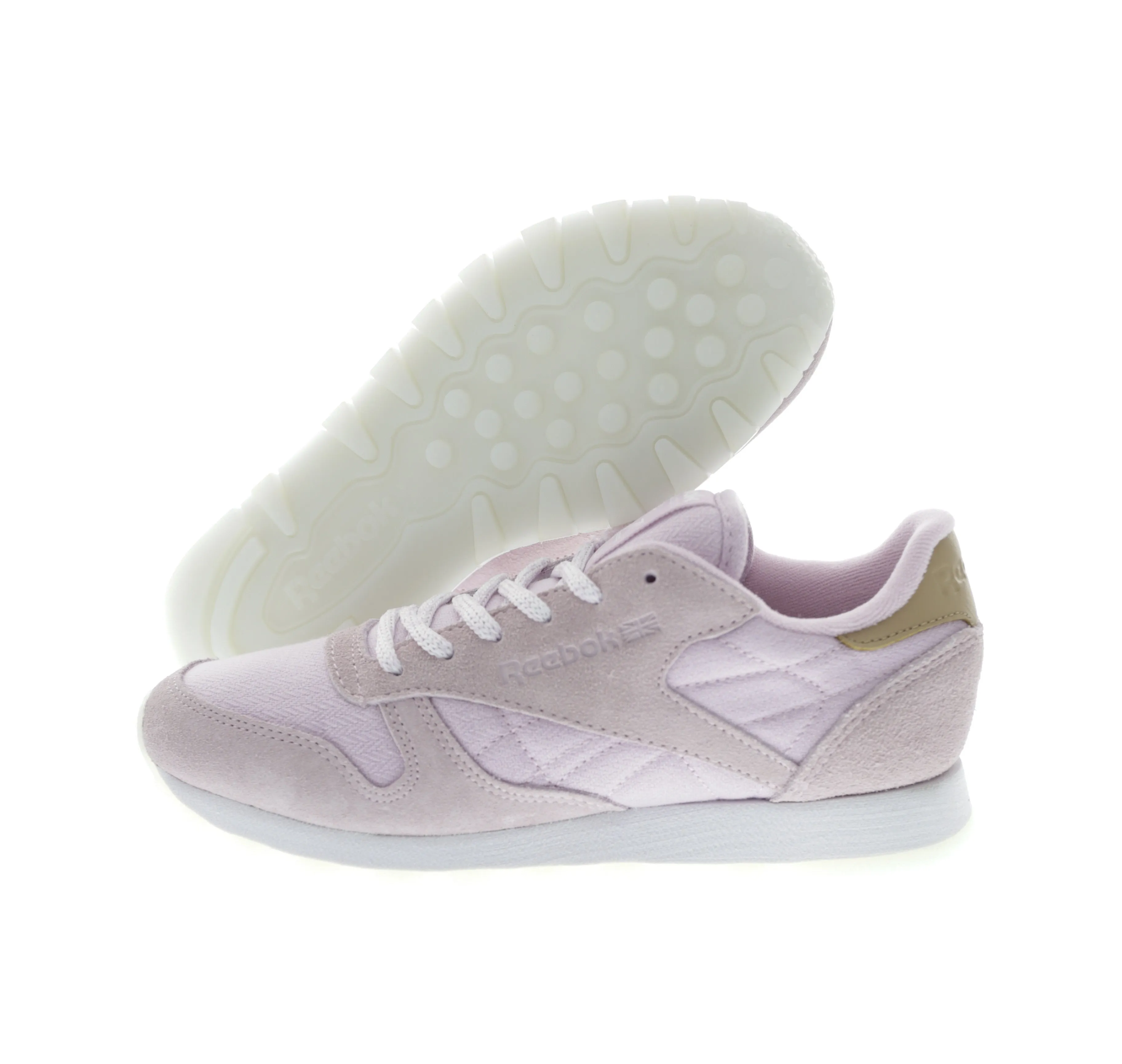 Reebok Women's CL Leather Sea-Worn Purple/White