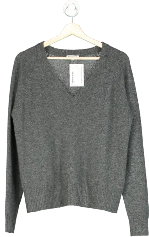 Reformation Grey V-Neck Cashmere Jumper UK M