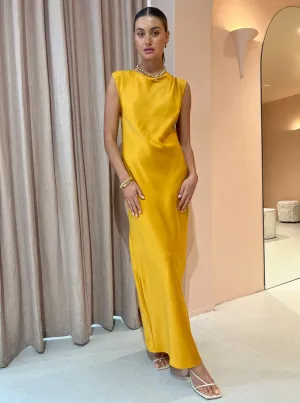 Rumer Kimberly Sheath Maxi in Ochre