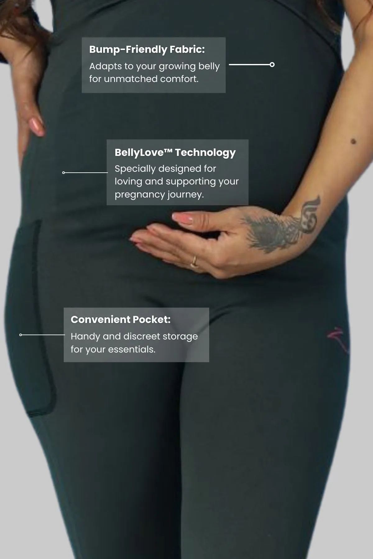 Seamless Adaptable Bump Support Legging Green (Pregnancy)