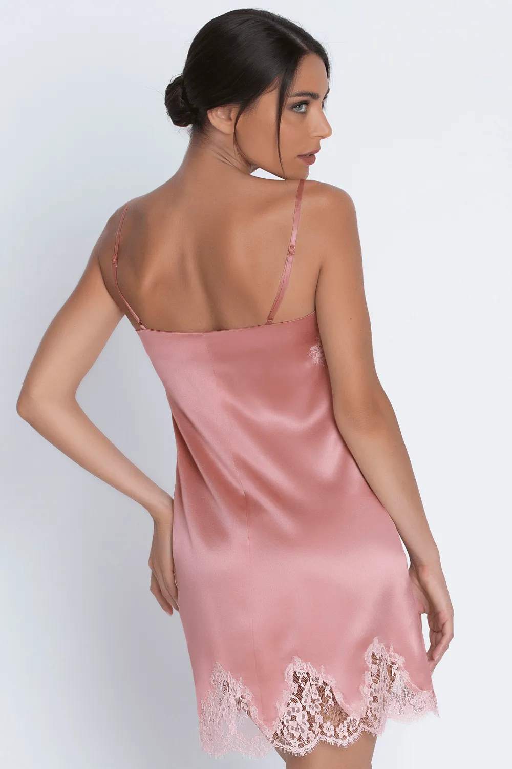 Splendeur Soie Night Dress Rose, Size L (UK 14)