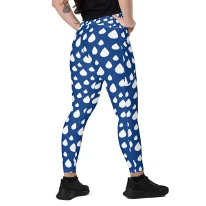 Sports mesh Leggings with CTS pockets Blue Rain Drops