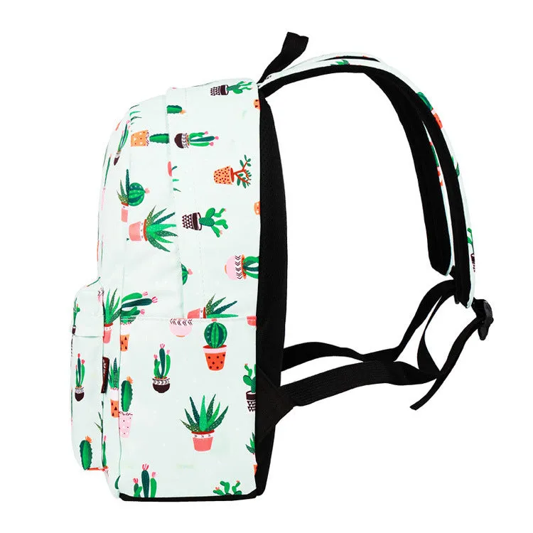 Sweet Cactus Printing Backpack Girls School Bookbag Travel Bag Top Level YBP212117