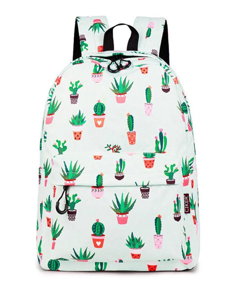 Sweet Cactus Printing Backpack Girls School Bookbag Travel Bag Top Level YBP212117