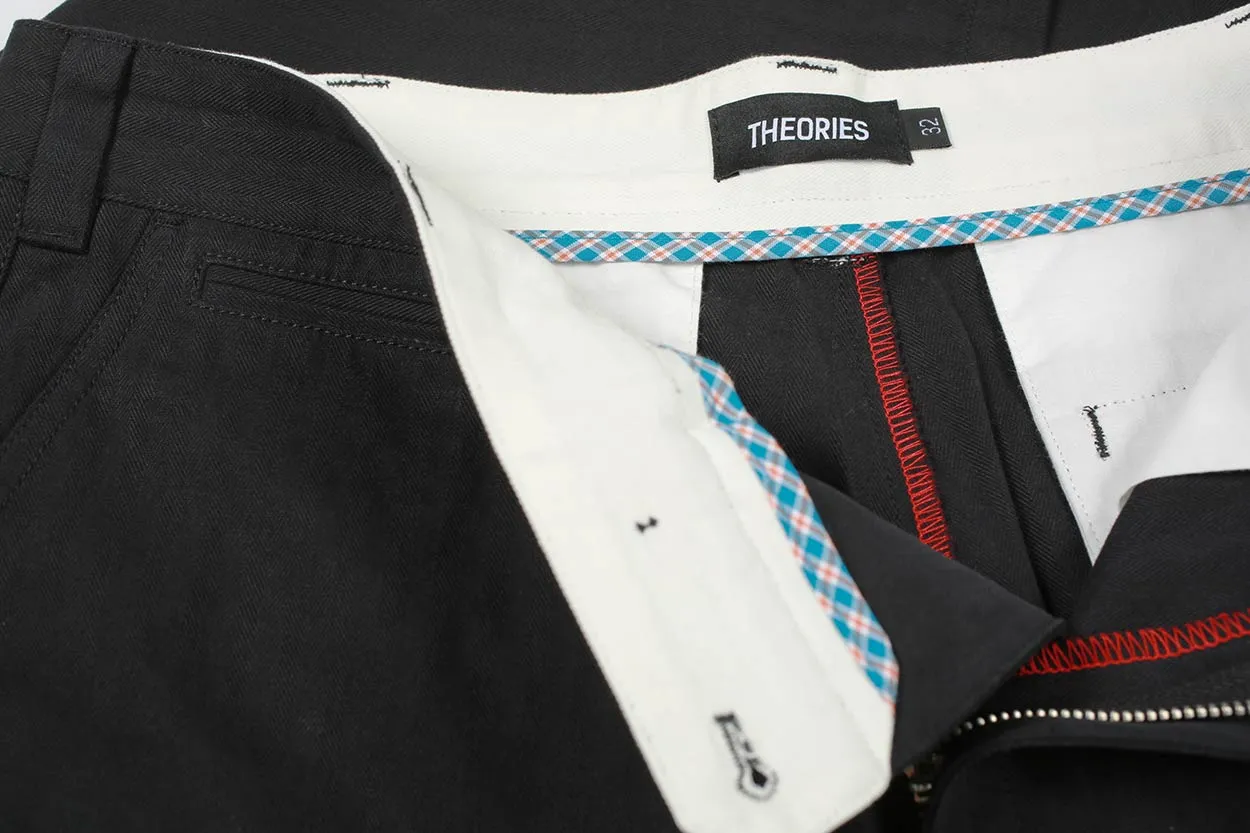 Theories Herringbone Hunting Trousers Black