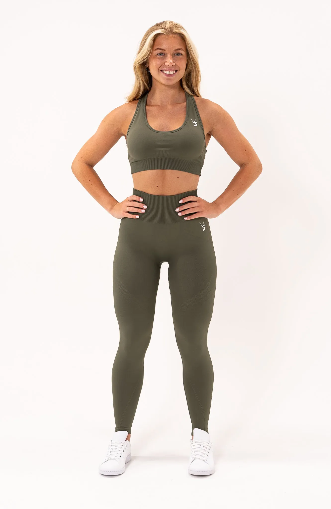 Unlimited Seamless Leggings & Sports Bra Set - Olive Fade