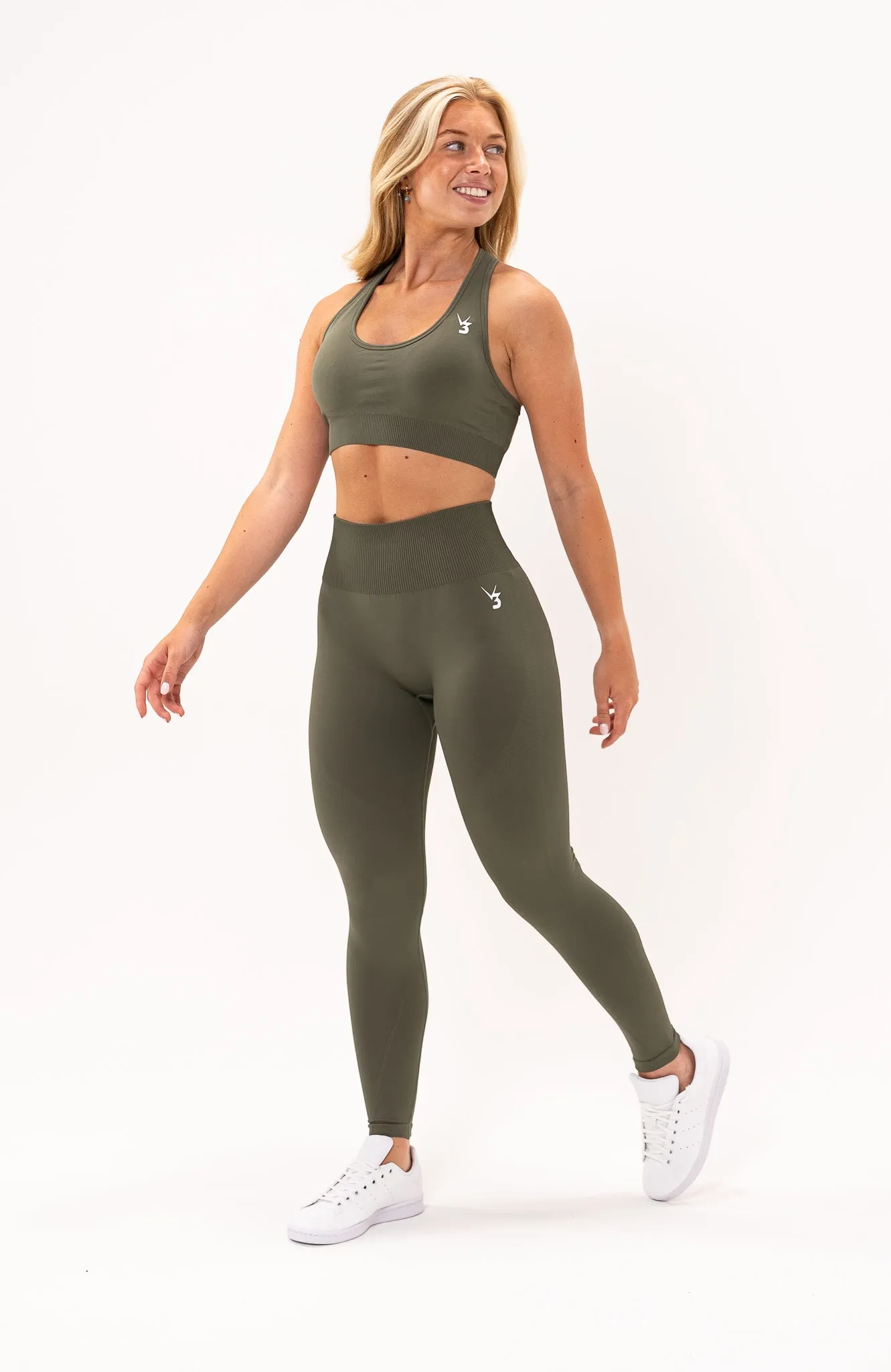 Unlimited Seamless Leggings & Sports Bra Set - Olive Fade