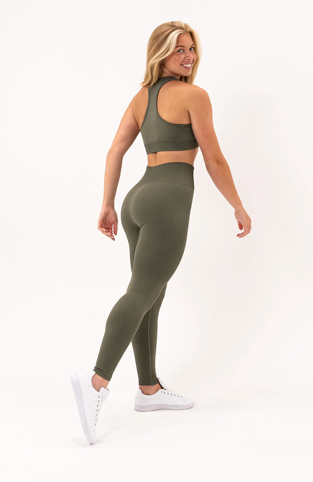 Unlimited Seamless Leggings & Sports Bra Set - Olive Fade