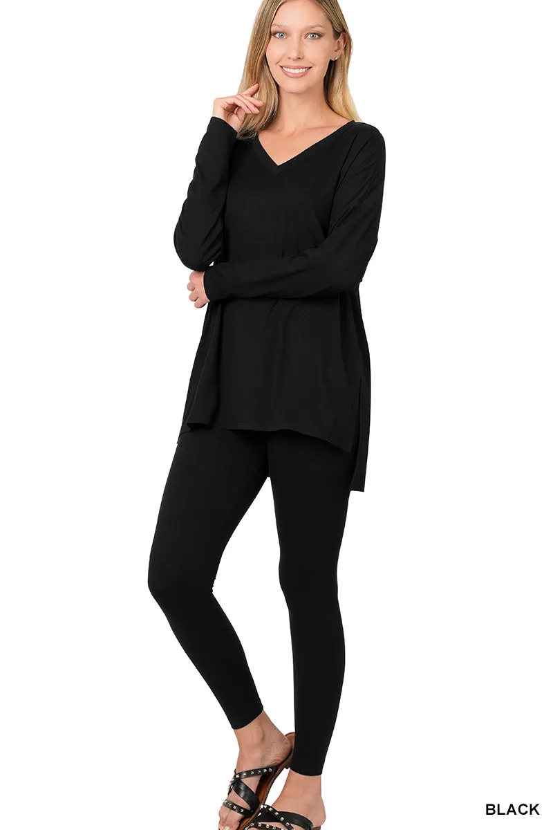V-Neck Brushed Microfiber Loungewear Set (8 Options)